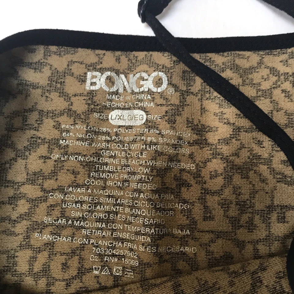 Y2K Cami Tank Top Women Large X-Large Leopard Animal Brown Rave Club Bongo Indie - Image 4 of 4