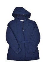 Hunter Jacket Womens Medium Rain Coat Hooded Stiff Polyamide Full Zip Belted