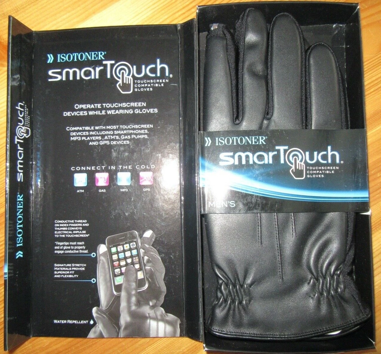 Isotoner Smartouch Black XL Polyurethane Blend Faux Fur Lined Gloves NWT Nice!