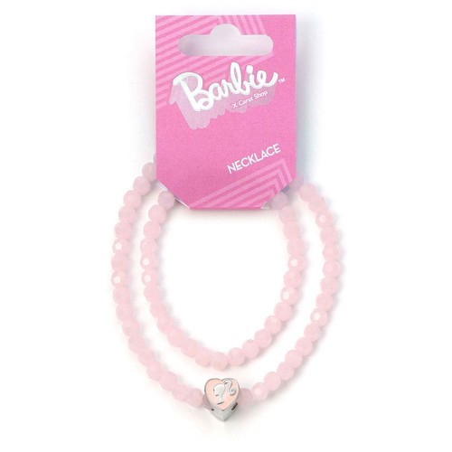 Collar de cuentas rosa Barbie con colgante de silueta - Imagen 3 de 3