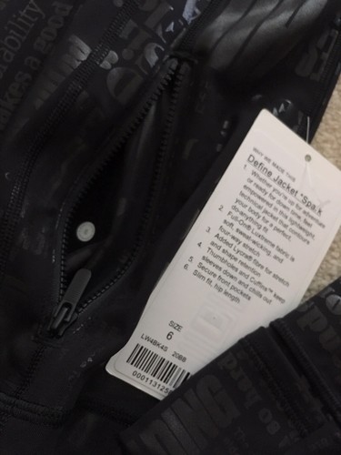 Lululemon Define Jacket 20BB 20YR Manifesto Foil Black 6 - Picture 4 of 4