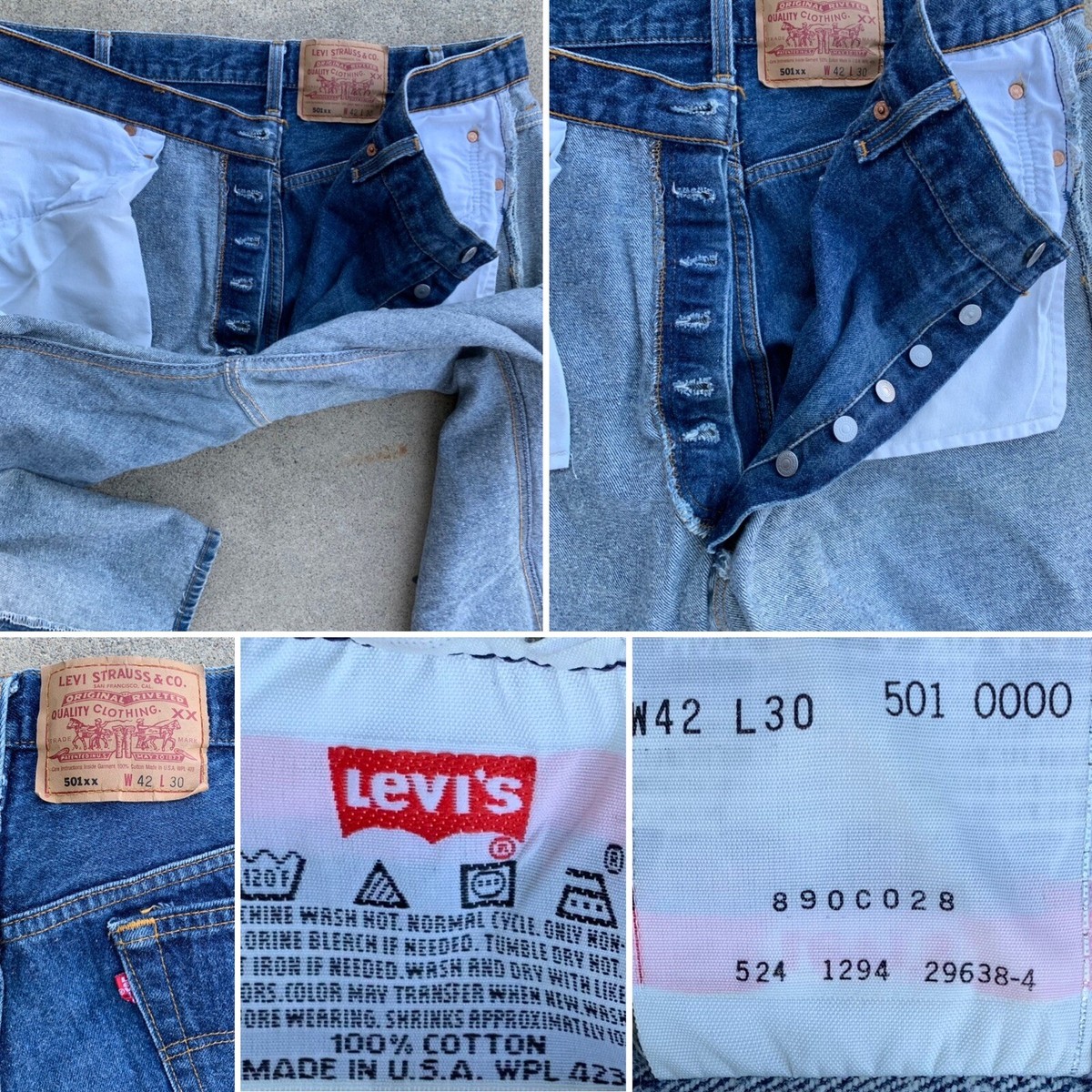 vintage Levis 501xx jeans button fly 501 USA W 42 L 30 vintage Levis 501xx jeans button fly 501 USA W 42 L 30