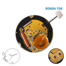 Ronda 708 Quartz Movement 3 Hands, 2 Disk,Disk at 6, the Disk Have Small Scratch