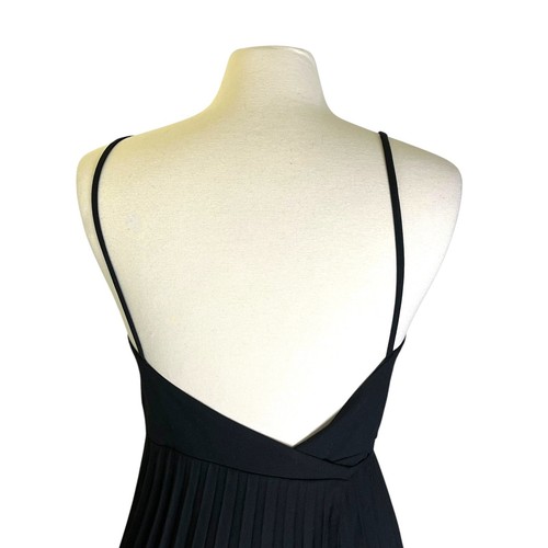 Vintage 90s y2K Rebecca Danenberg Black 100% Wool Pleated Wrap Dress Ballet 4 - Picture 6 of 8