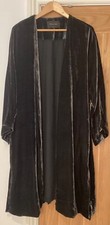 Massimo Dutti Grey Kimono Velvet Mulberry Silk Robe Coat M New Fabulous Gift