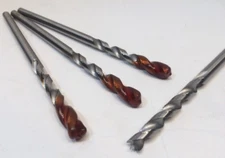 #17D Lot of 4 MORRIS WOOD TOOL (17/64") RH Drill Bit - 2 Flute, Brad-Point