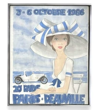 Denis Paul Noyer watercolor painting 20e Rallys Paris Deauville 1986  car rally