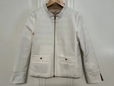 Herno Women Short Down Jacket - White With Gold Accents - Size Italy 40 / Us 4