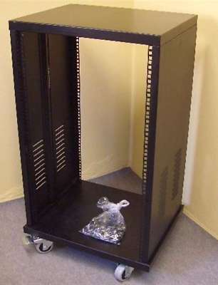 Stahlrack SR-19, 18 HE ROADINGER, Studiorack Tischrack Serverschrank Stahl Rack