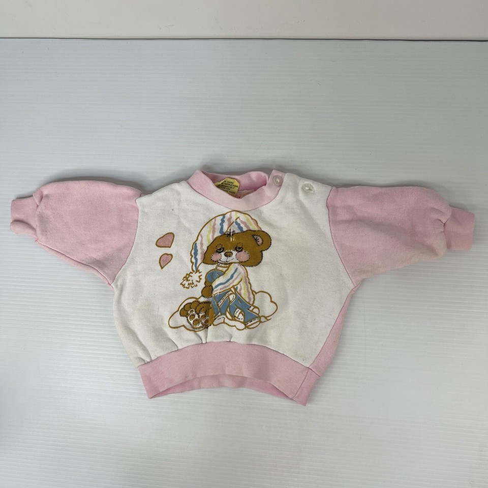 Vintage 80s Teddy Beddy Bear Pyjama Set Size 0 Jumper Pants Toddler