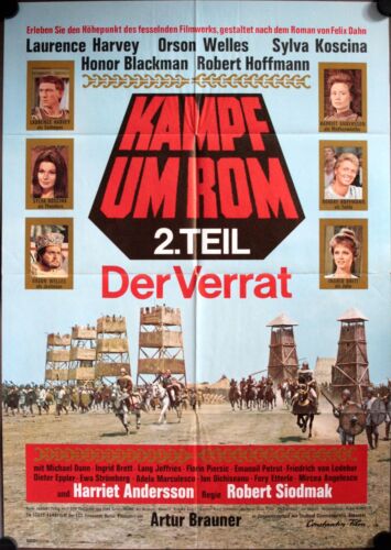Ostatni rzymski niemiecki plakat filmowy A1 Kampf um Rom 2 Verrat Orson Welles, Harvey - Zdjęcie 1 z 1