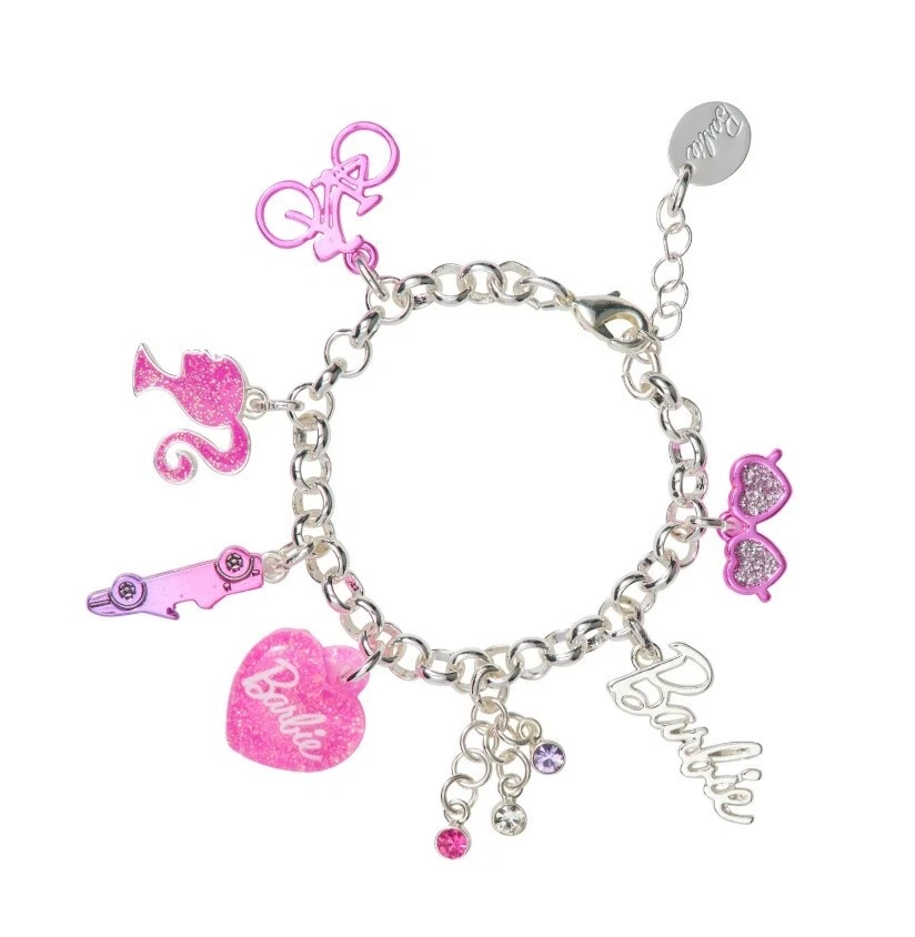 Barbie Charm Bracelet - Silver & Pink - American Brand | eBay