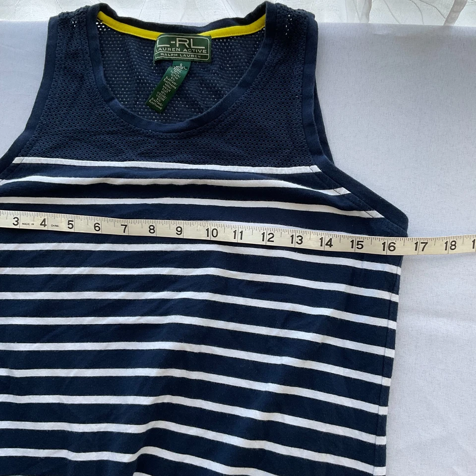 Ralph Lauren Active Womens Maxi Dress Blue White Sleeveless Cotton Size Small - Image 3 of 4