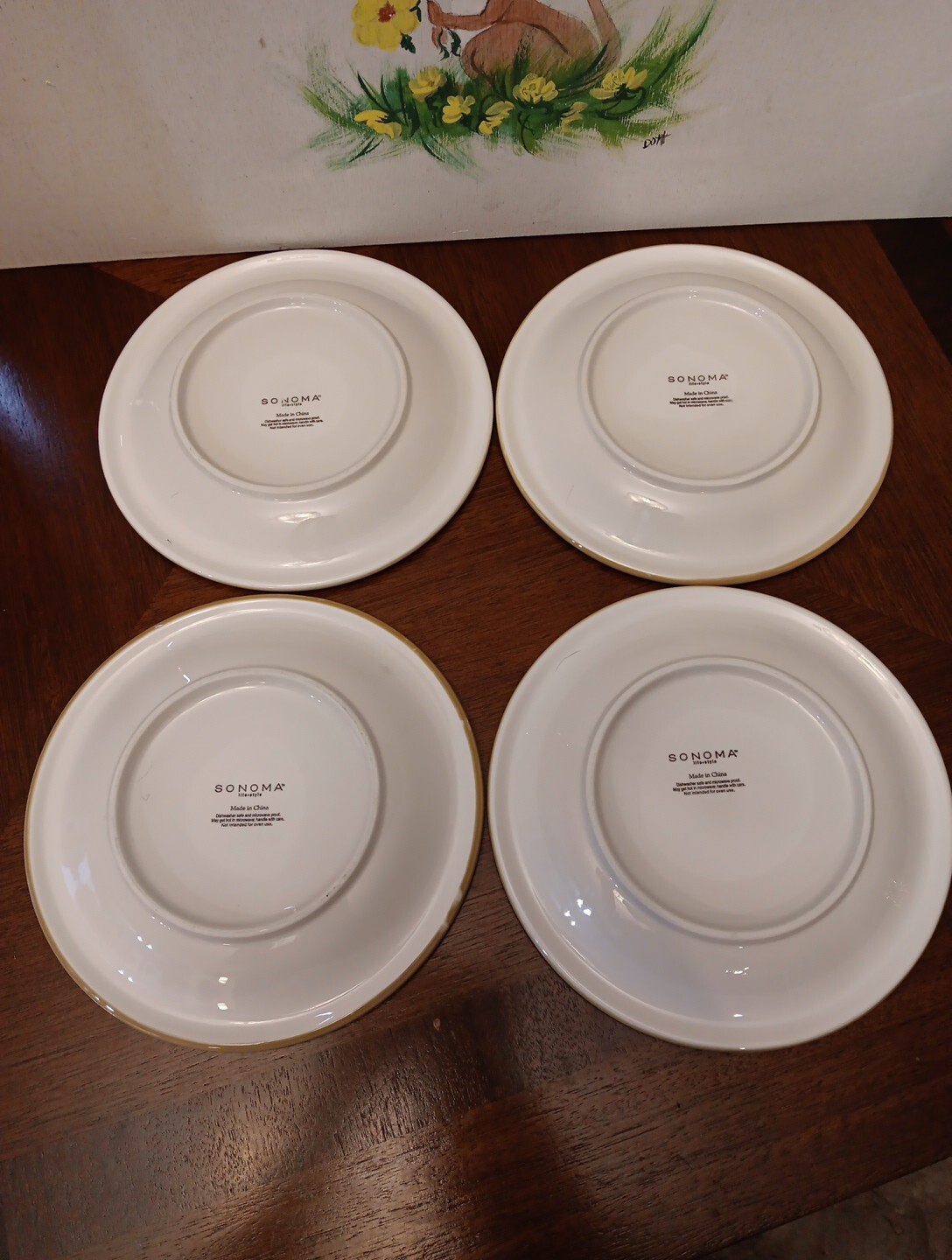 Sonoma Lifestyle Kohls Christmas SNOWMAN 8" Salad Plates Set of 4