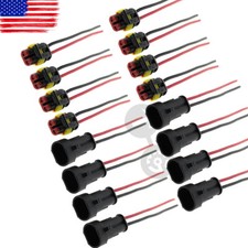 2 Pin Way Electrical Connector Plug Wire Waterproof Male Female Kit Set Pigtail