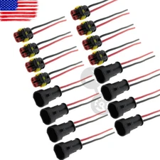 2 Pin Way Electrical Connector Plug Wire Waterproof Male Female Kit Set Pigtail 