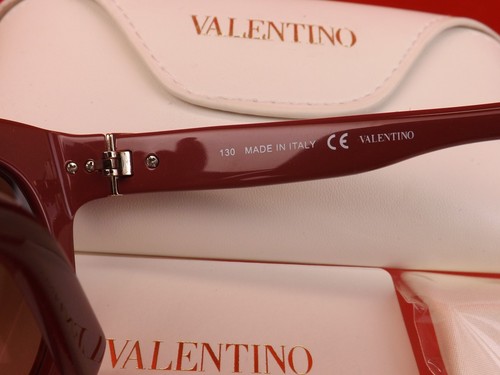 NWT VALENTINO ROCKSTUDS V659S WINE STUDDED PLASTIC FRAME SUNGLASSES $495 ITALY - Picture 7 of 12