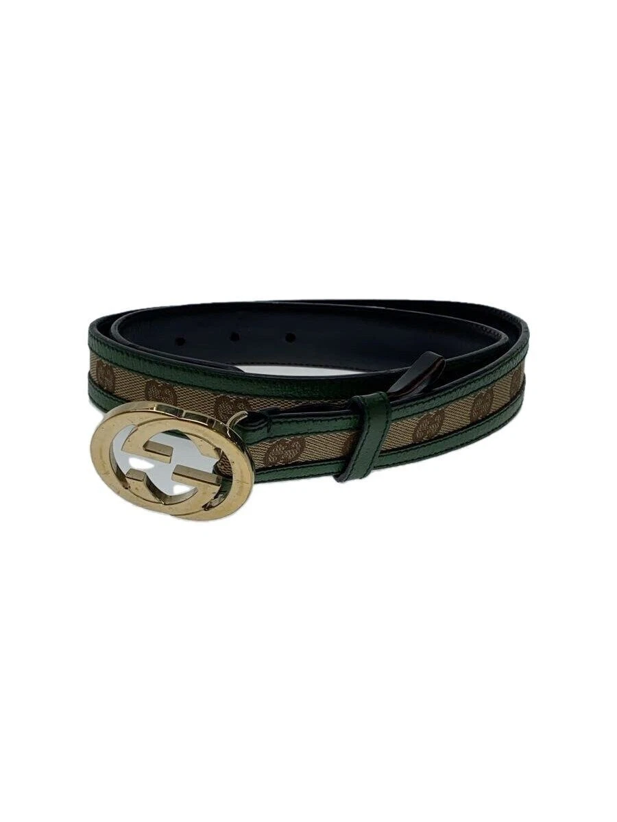 Ceinture GUCCI cuir vert motif total femme 114874 Occasion