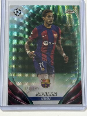 2023-24 Topps Chrome Raphinha #76 Aqua Wave Refractor /199 FC