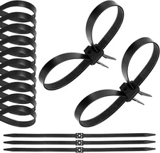 30 Pieces Zip Tie Cuffs Flex Cuffs for Law Enforcement Nylon Double Zip Handcuff