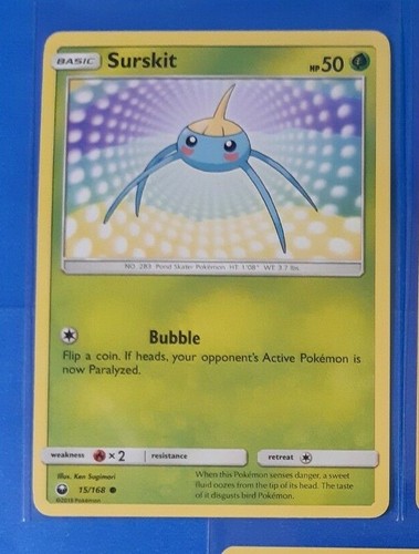 4x Surskit 15/168 Pokemon card SM Celestial Storm common NM - Picture 3 of 3