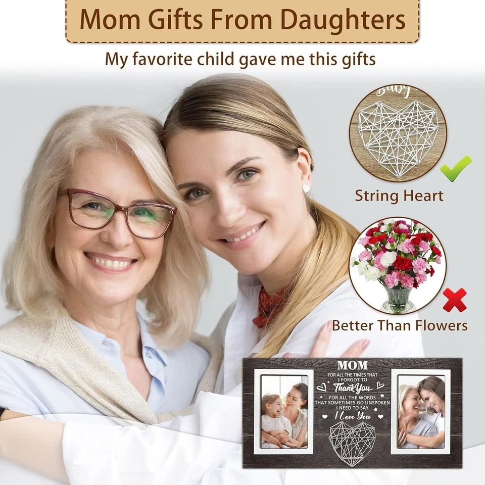 Regalos para mamá de hija, hijo, mamá marco de fotos para 2 tamaños 4x6 fotos Foto 4 de 4