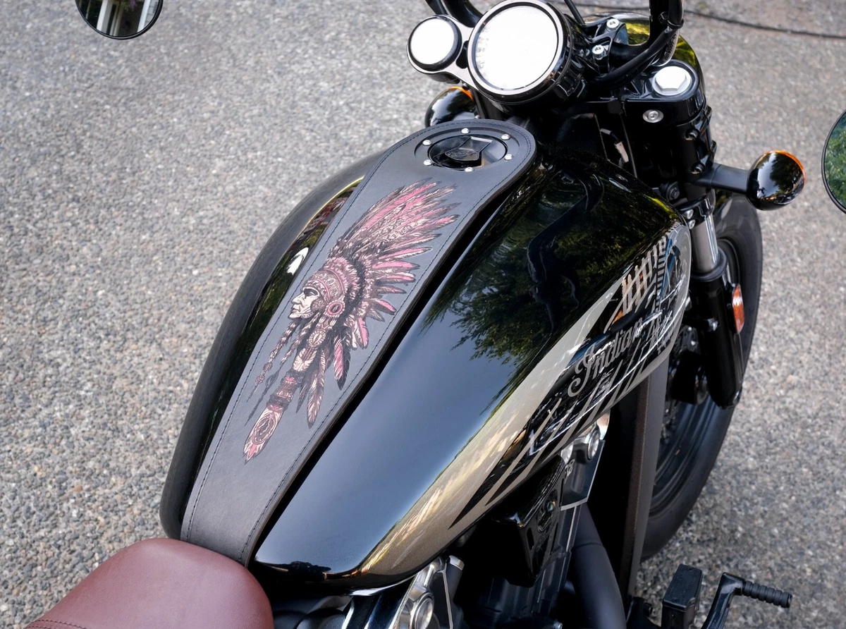 Old School Warrior Chief Leather Indian Scout Bobber Motorcycle