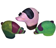 LOT of 3 PIGS! Farmyard Fun Oink Lg Grunt Med Snuffle Sm Pig Collectible Unique