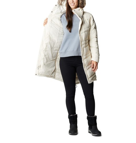 Columbia Women Catherine Creek Mid Down Jacket Chalk Florescent Emboss WL6407 - Picture 5 of 9