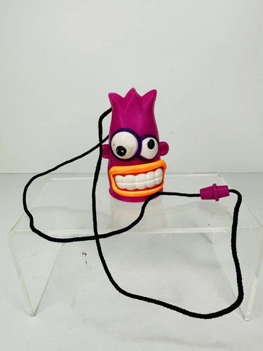 Vintage 1993 Nickelodeon Gakoids Gak-Man Purple Face Necklace Mattel Gak Splat