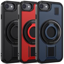 For Apple iPhone 11 SE 2nd 3rd 6 7 8 Case Rubber Cover Ring Kickstand Shockproof