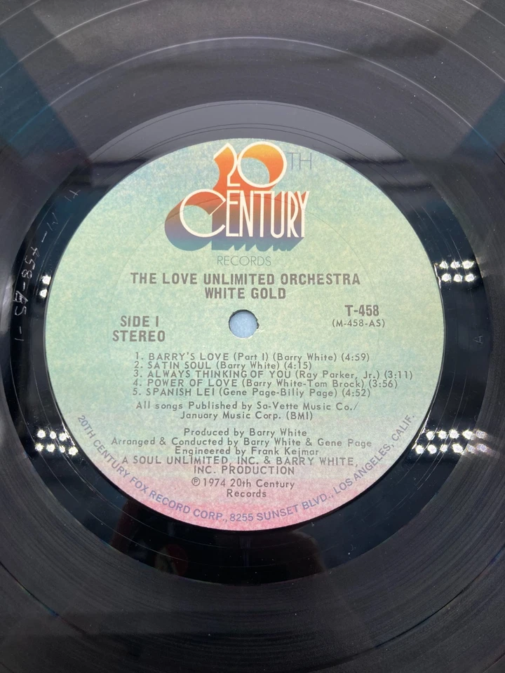 The Love Unlimited Orchestra White Gold Vinyl LP 1974 20th Century Record T-458 - Image 2 of 4