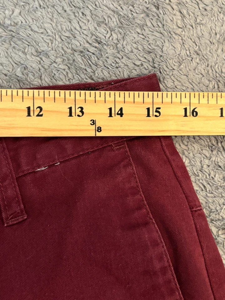 Pantalones Cortos Chinos Volcom Para Hombre 30 Granate Frente Plano Informal Patinador Preppy Grunge Foto 3 de 4