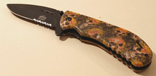 Master USA MU-A030 Skulls Handle Tactical Spring Assisted Folding Knife EDC Gift