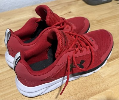Under Armour Charged Assert 9 Red White Men's Athletic Sneaker Size 10