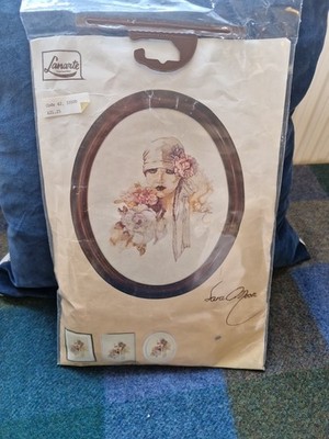 Lanarte Sara Mond Stickerei Kreuzstich Set 32500 Romantische Dame Vintage Neu