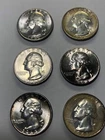 6 Washington Quarters (Silver) 1962D (2), 1963P (1), 1963D (3)