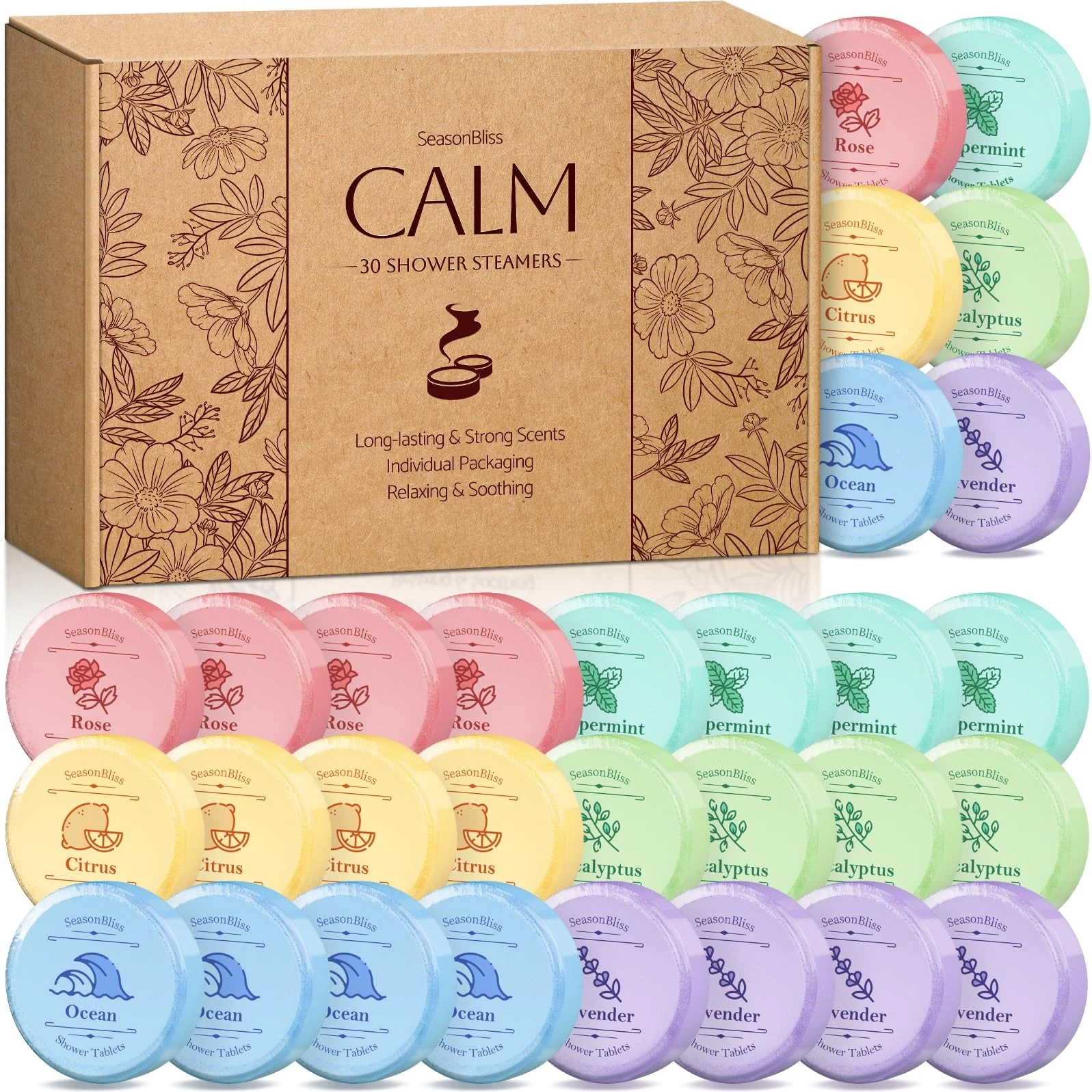 Shower Steamers 30 PCS with Individually Wrapped, Shower Bombs for Women with...