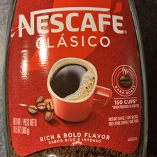 CLÁSICO Instant Coffee, Dark Roast Coffee, 1 Jar (10.5 Oz)