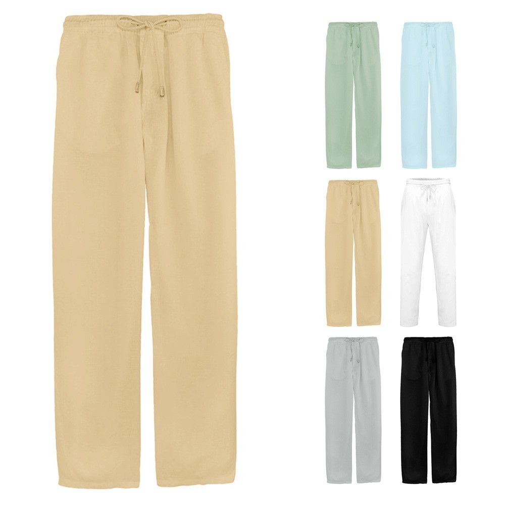 Fashion Stylish Pants Trouser Straight Summer Beach Bottoms Drawstring