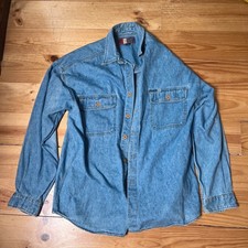 Vintage Jordache Denim Shirt Jacket Men  s Large 90s Workwear Americana Heavy Cot