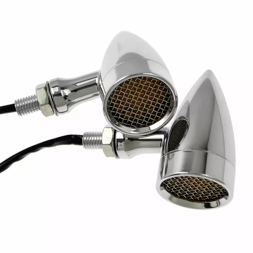 2x Bullet Motorcycle LED Turn-Signal Blinker Lights For Harley Davidson Softail Foto 4 de 4