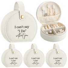 4 Pcs Bridesmaid Proposal Gift Travel Jewelry Box I Can't Say I Do Without Yo...