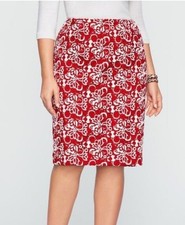 NWT 99 Talbots 10P Petite Pencil Skirt Thick Fabric Floral Lined Career Office