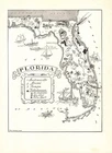 1950s Vintage Florida State Map Animated Florida Picture Map BW 2478