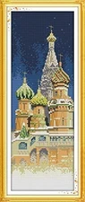 Happy Forever 11CT Stamped Cross Stitch, F349 The Russian Church ,Size 7''x17''