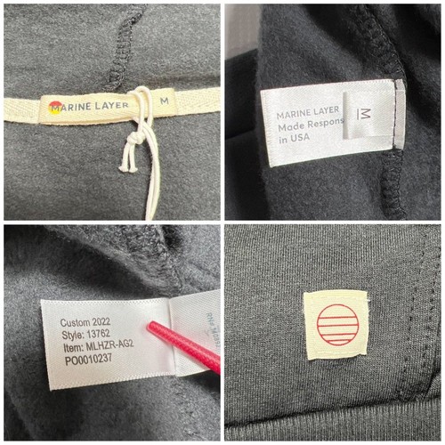 NWT Marine Layer Afternoon Hoodie SIZE M Grey Lightweight SambaSafety NEW - Picture 6 of 11