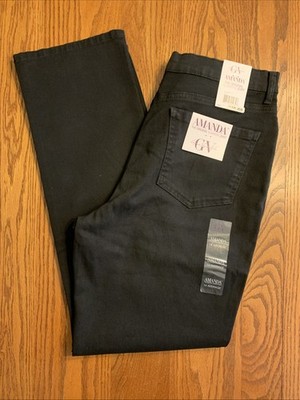GLORIA VANDERBILT Amanda Classic Black Denim JEANS 14 (32x31) NWT