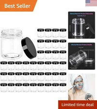 Clear 8 OZ Plastic Jars Set of 36 - Perfect for Lotion and Makeup Storage