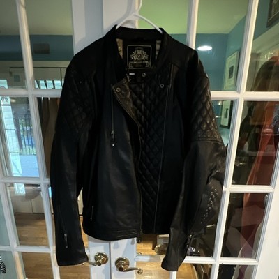 Roland Sands Designs Clash Motorcycle Jacket Size XL Rib Cage Black Leather
